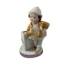 Vintage Side Eye Girl Toothpick Holder Figurine Made in Germany 4"